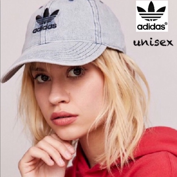 adidas trefoil denim baseball hat